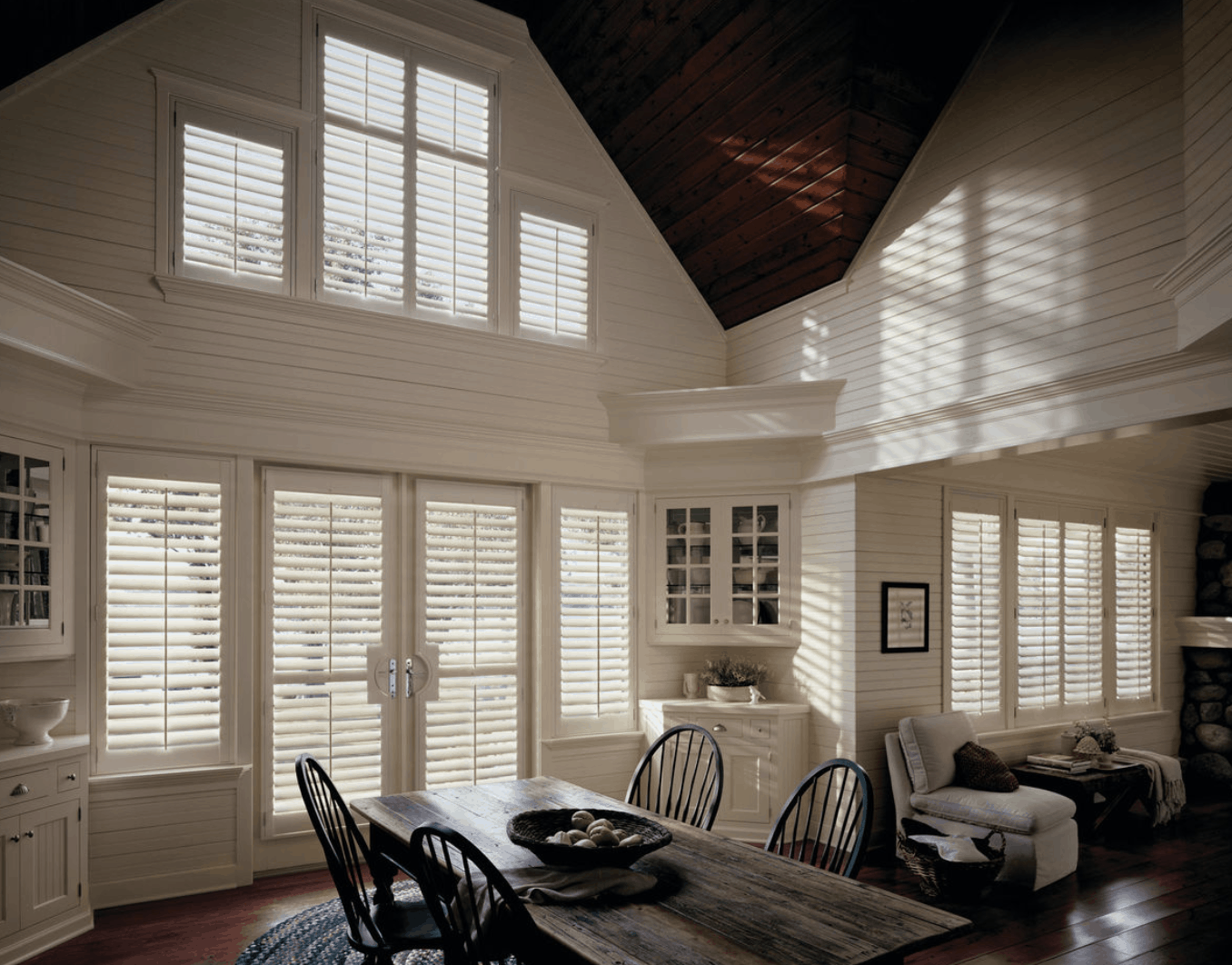 Choosing Custom Wood Shutters for Homes Near Big Fork, Montana (MT) like Heritance for Dining Rooms