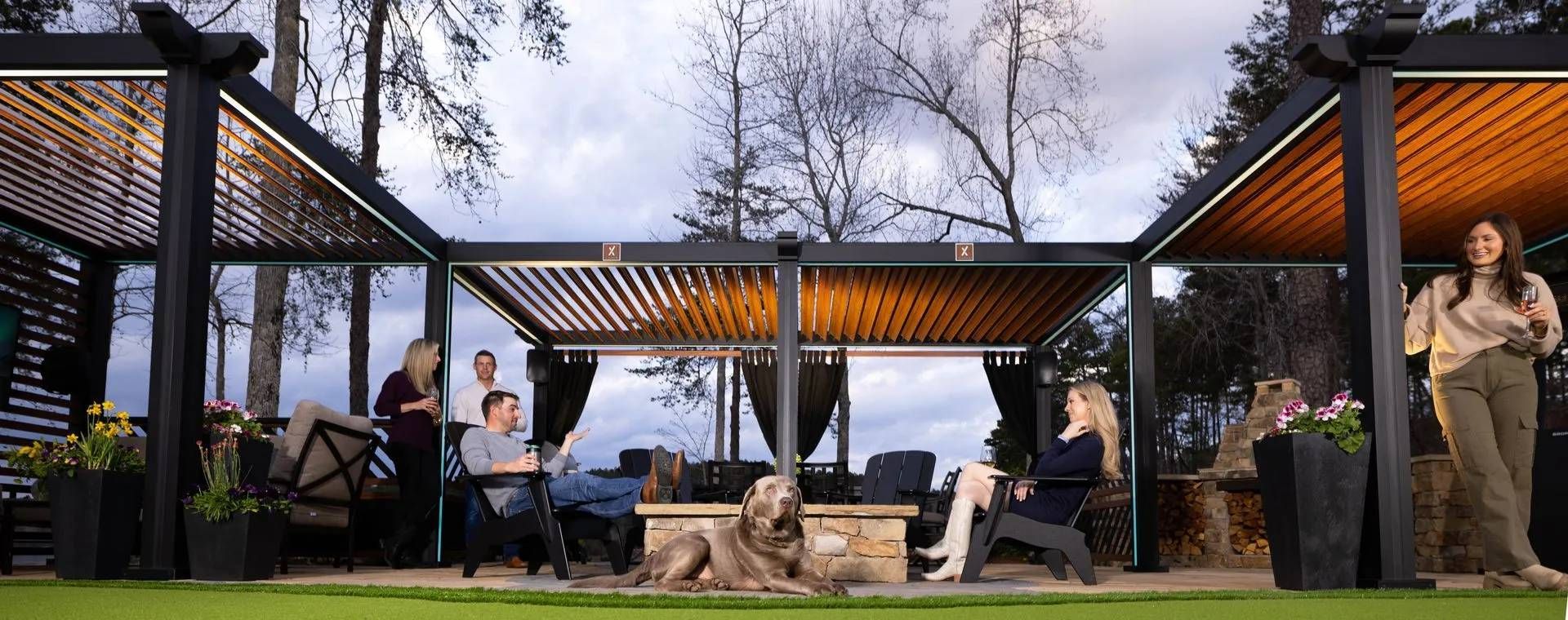 A StruXure® Custom Cabana in a backyard near Kalispell, MT