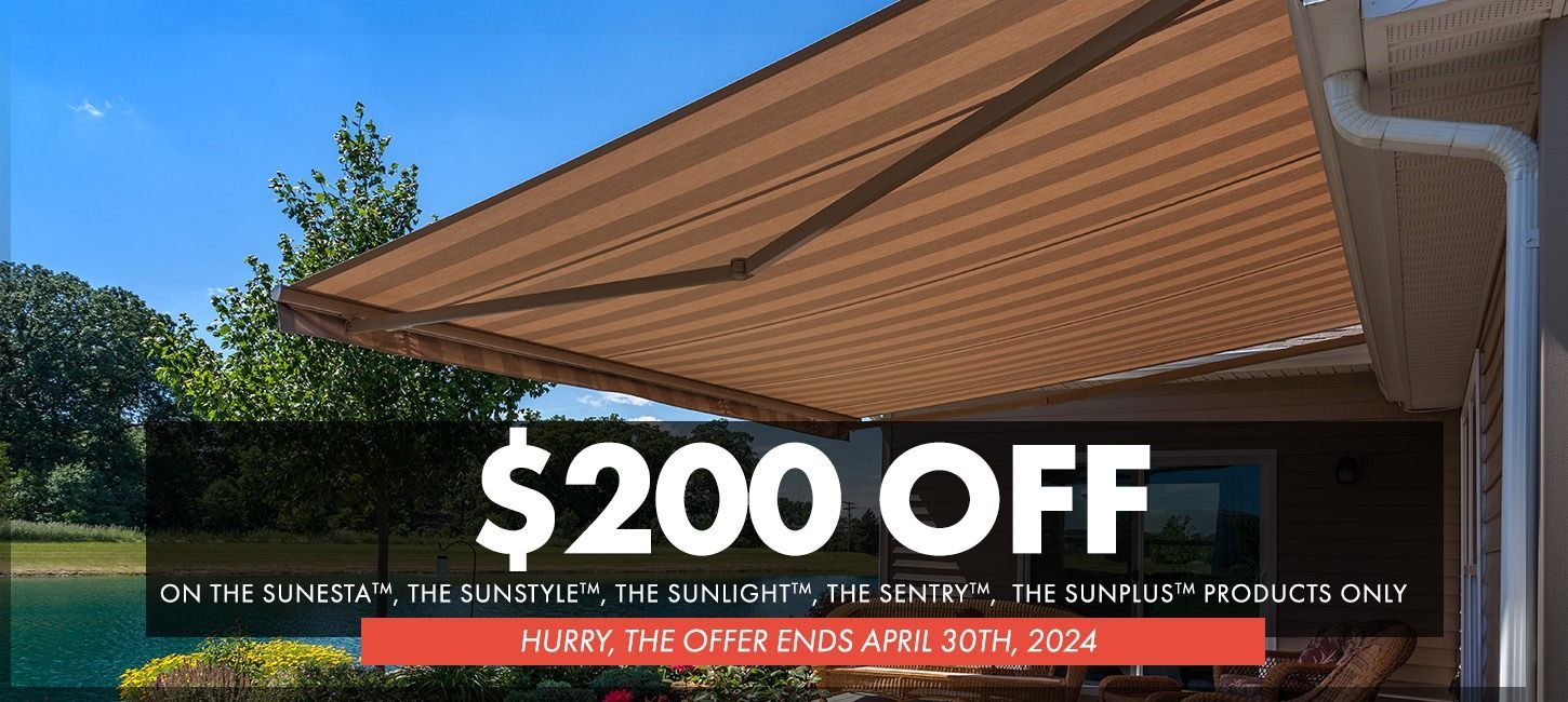 $200 OFF on participating products from Sunesta Awnings & Outdoor Comfort.