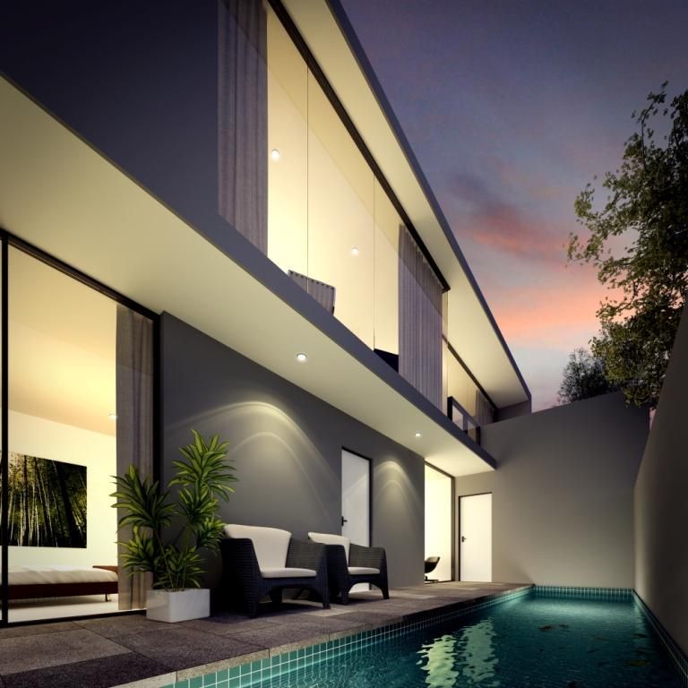 An Artist's Impression of a House With a Swimming Pool — Leemark Design Services In Parramatta Park, QLD