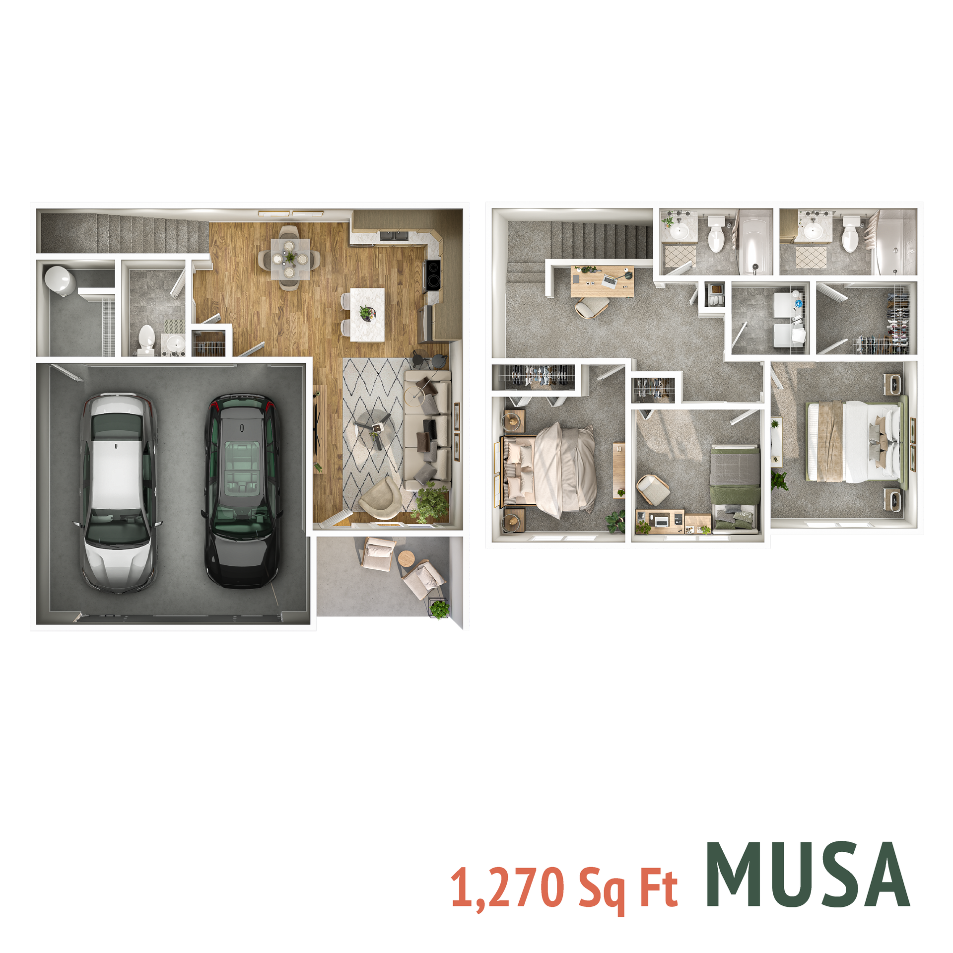 Musa floor plan with 1,270 square feet