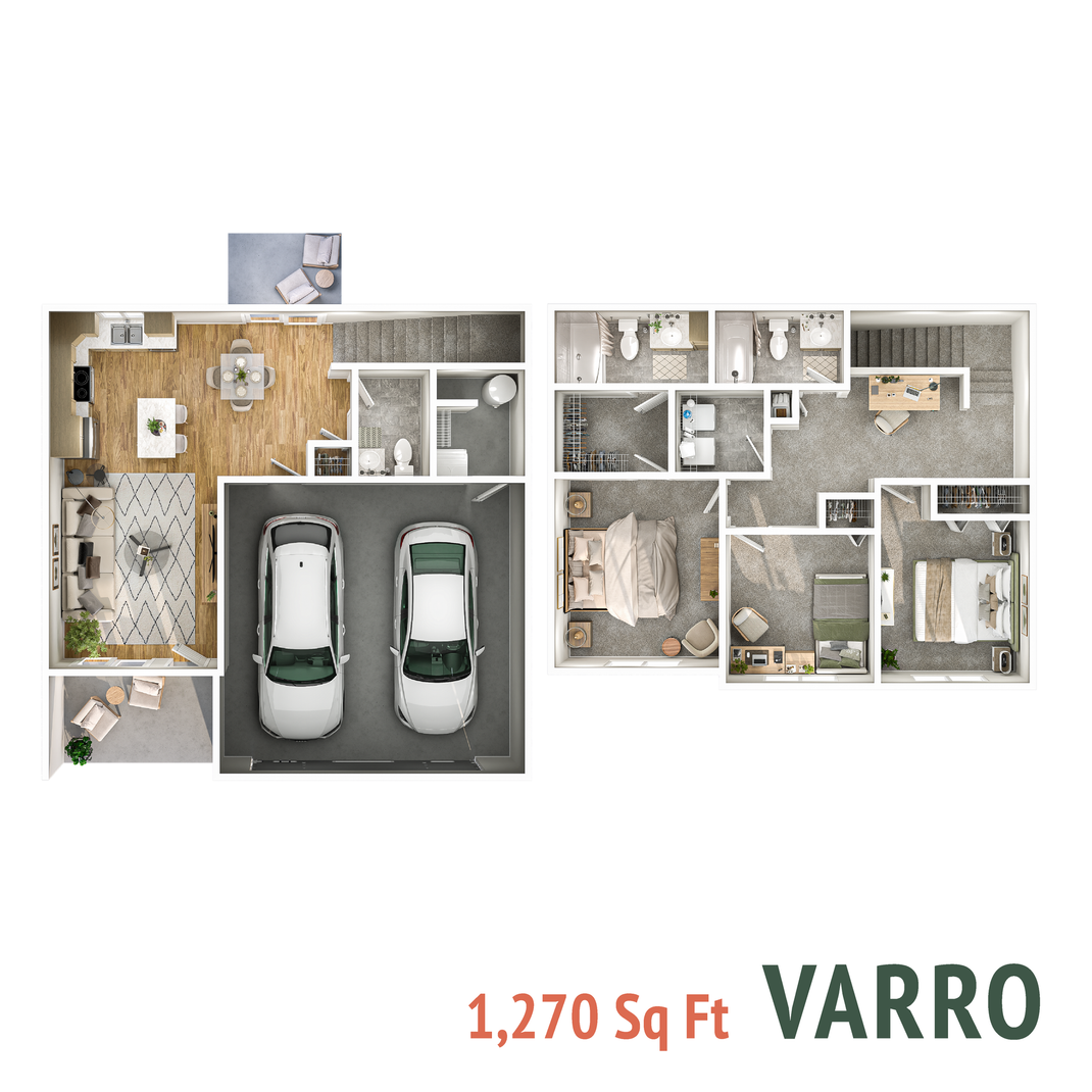 Varro floor plan with 1,270 square feet