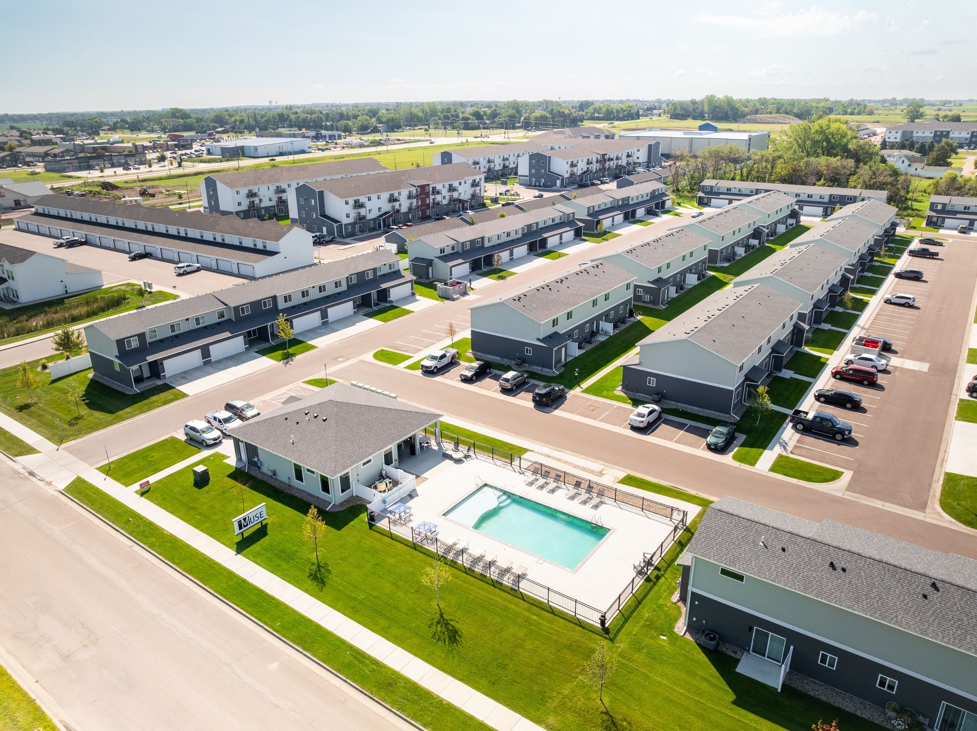 Drone shot of the property