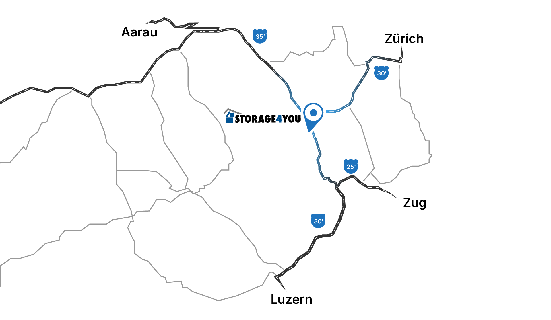 Eine Karte einer Stadt mit dem Wort „Platzhalter“ darauf.