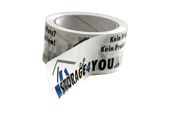 Eine Rolle Klebeband mit der Aufschrift „storage4you“