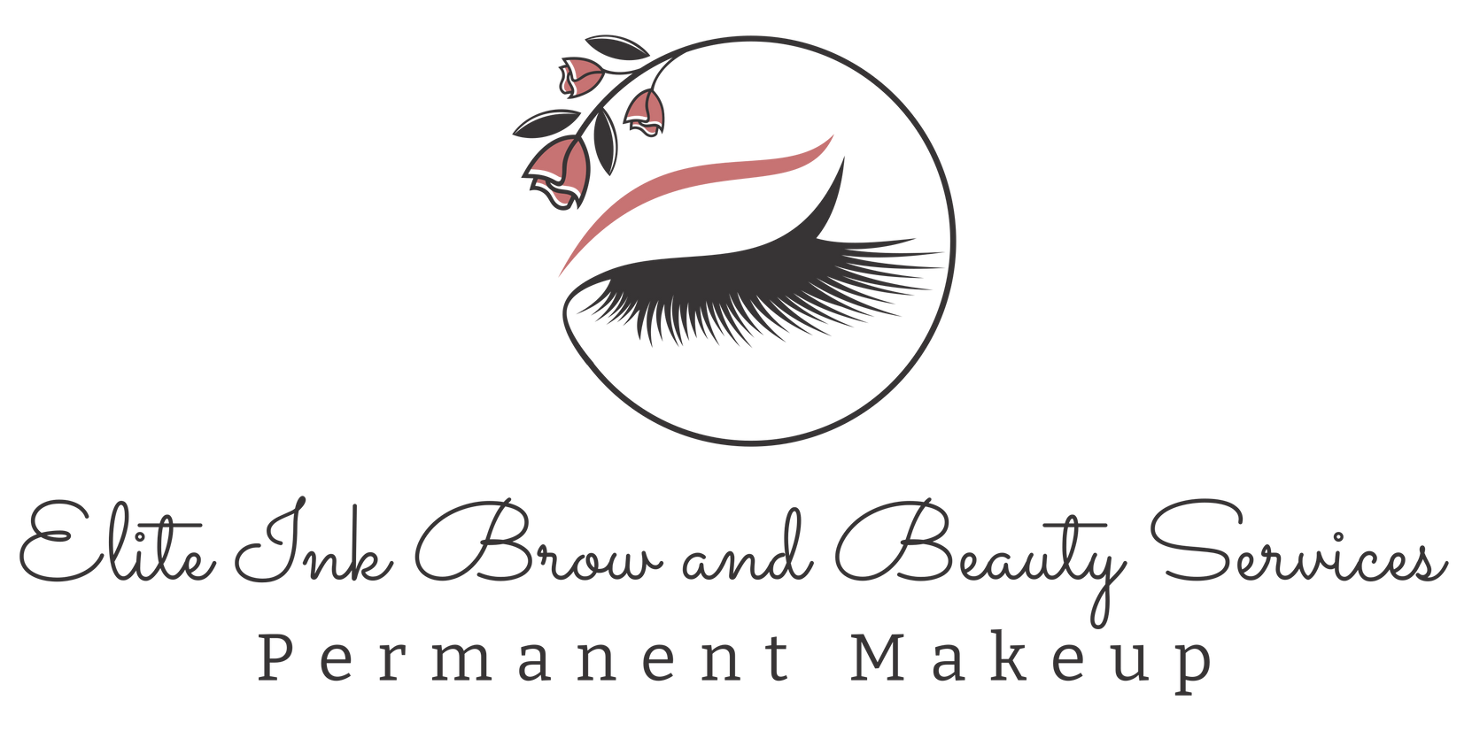 A logo for precision permanent make-up with blue and black letters