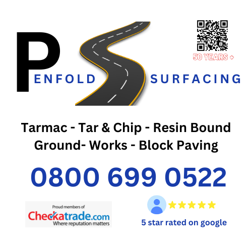 A logo for penfold surfacing surfacing the south east