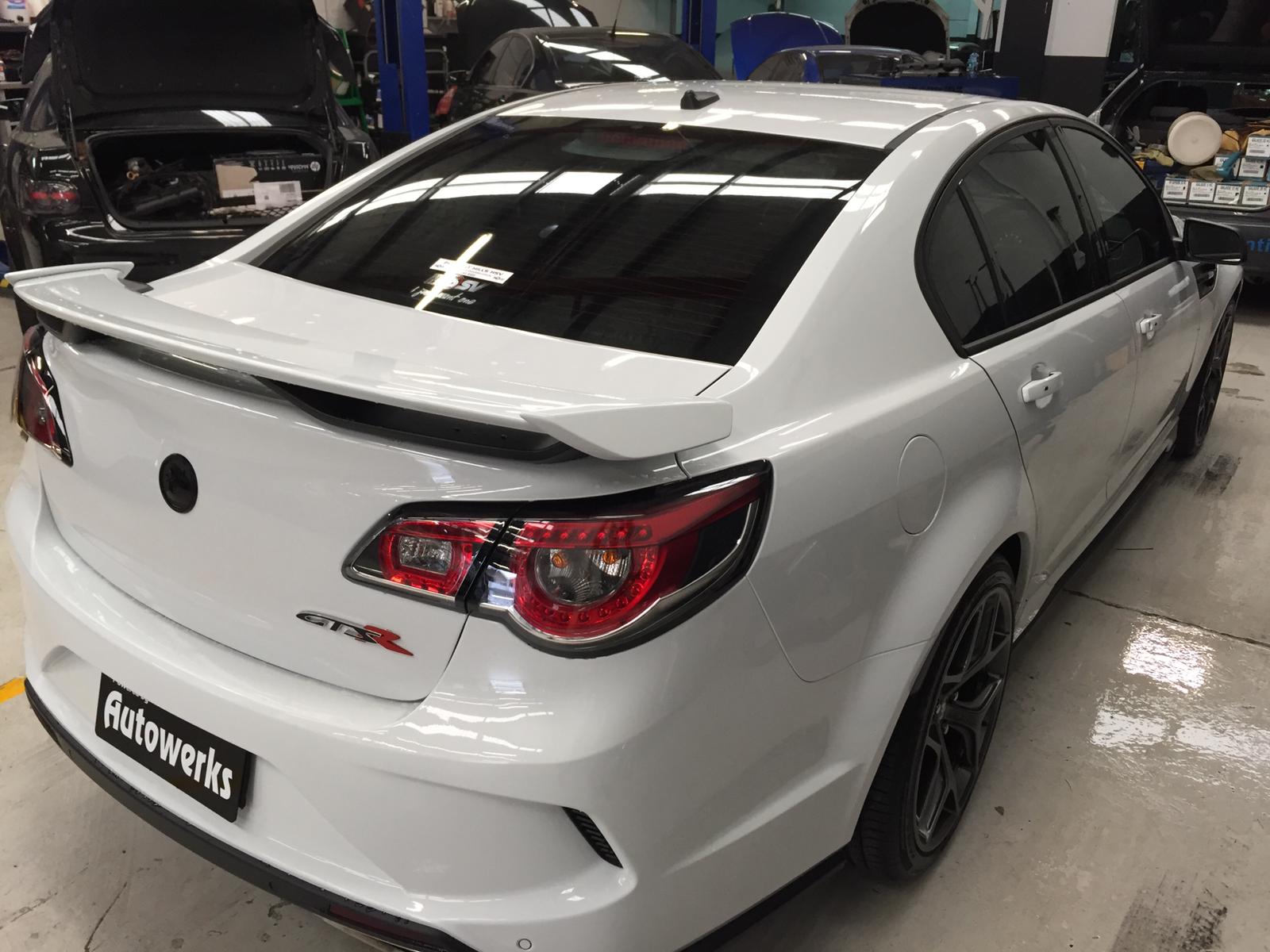 Ceramic tint a white HSV muscle car