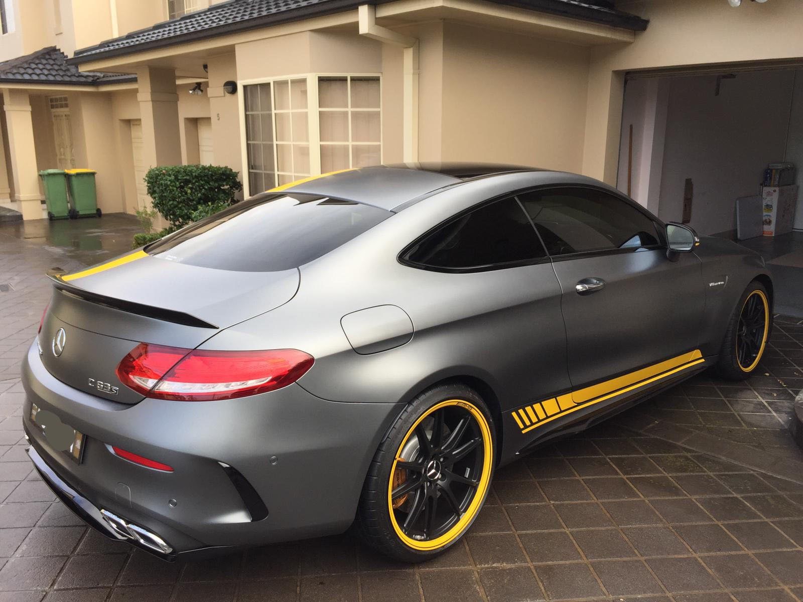Ceramic tint a grey Mercedes sports c63
