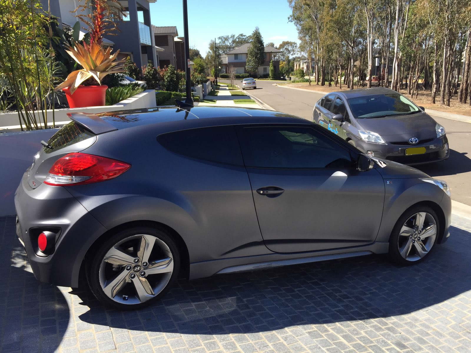 car tinting a Hyundai rear view
