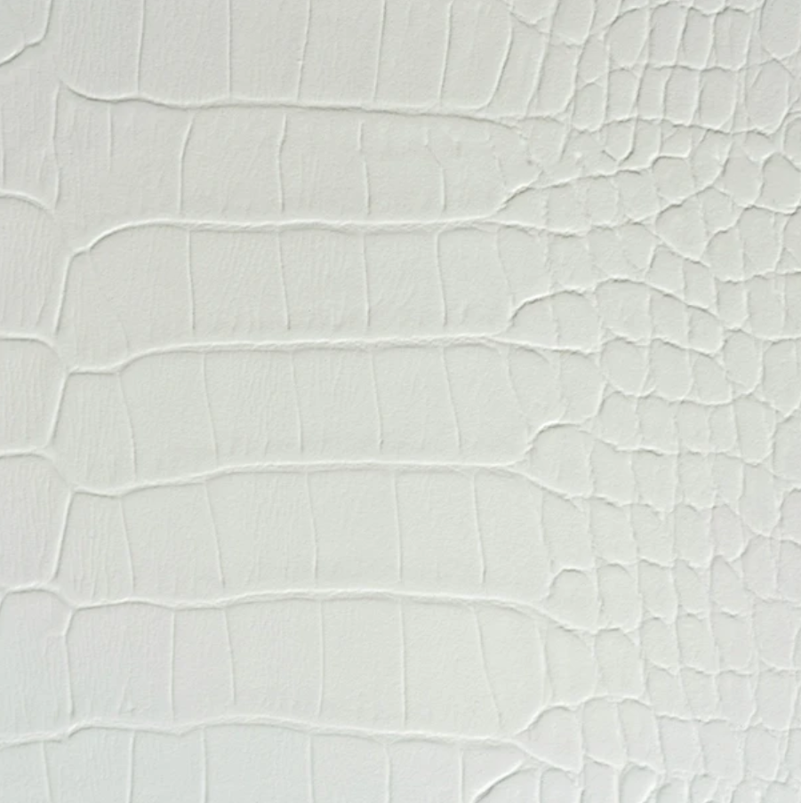 Bright White Crocodile Leather Countertop Options