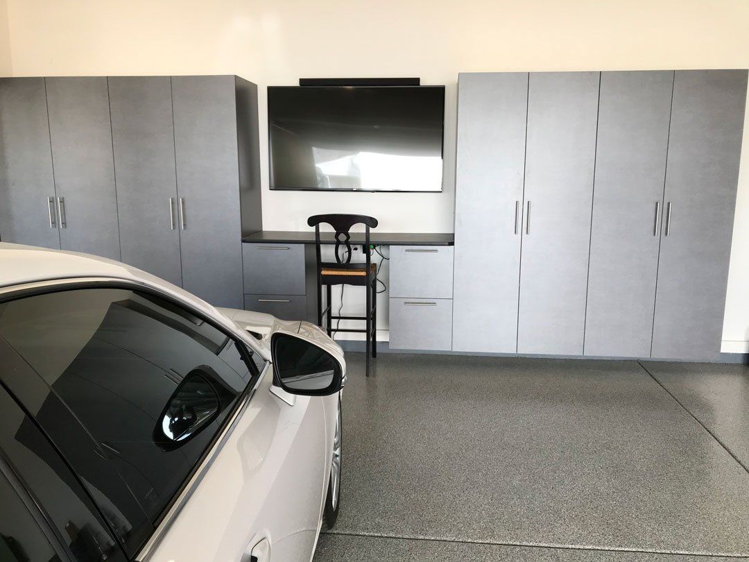 Custom Garage Cabinets with Desk
