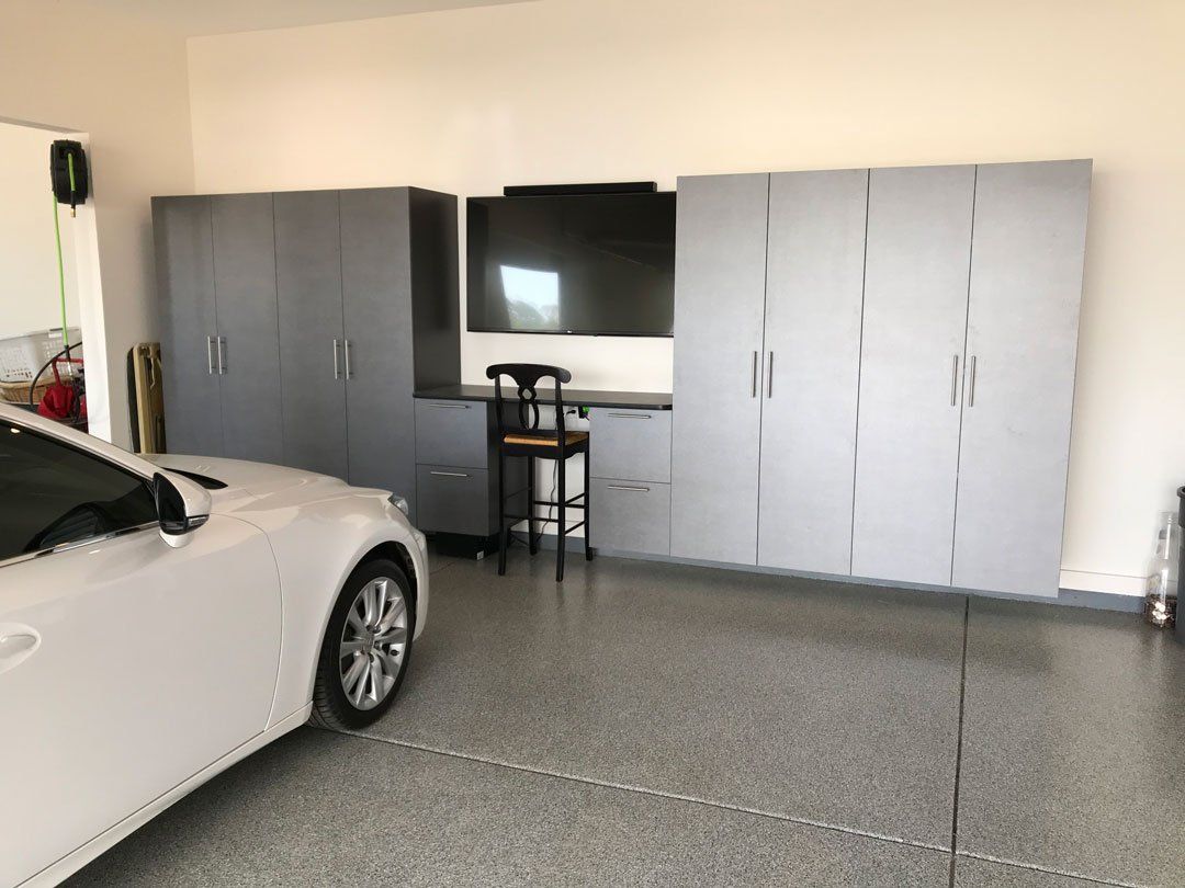 Custom Garage Cabinets with Desk