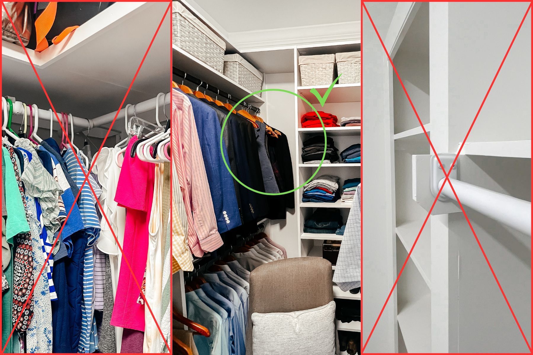 proper closet corner spacing and design