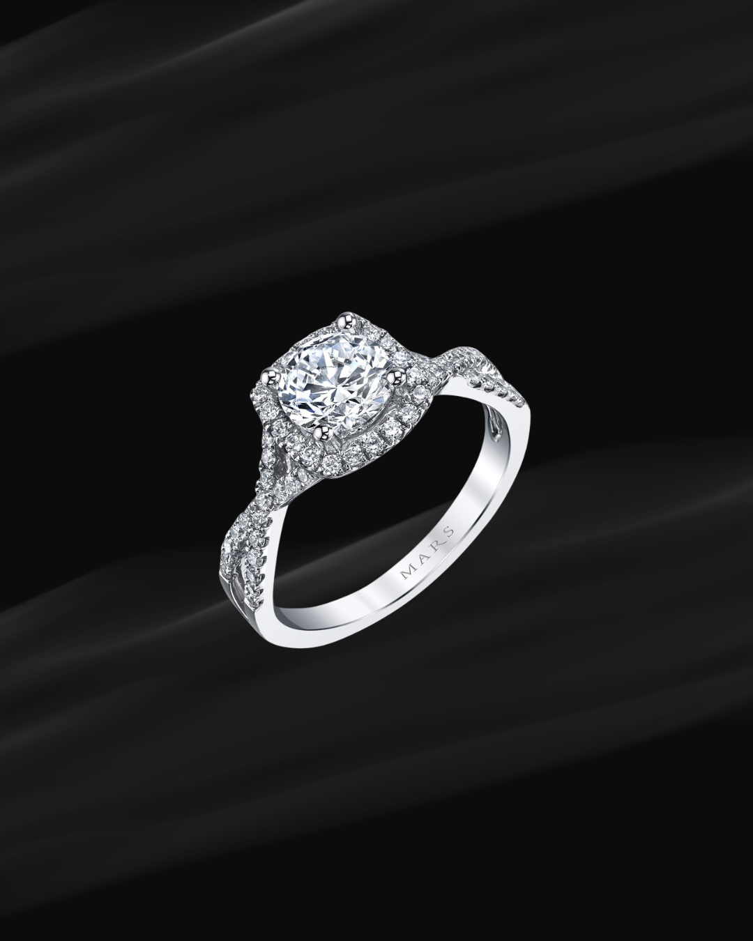 14K White Gold Semi Mount Halo Style Ring with .30CTW