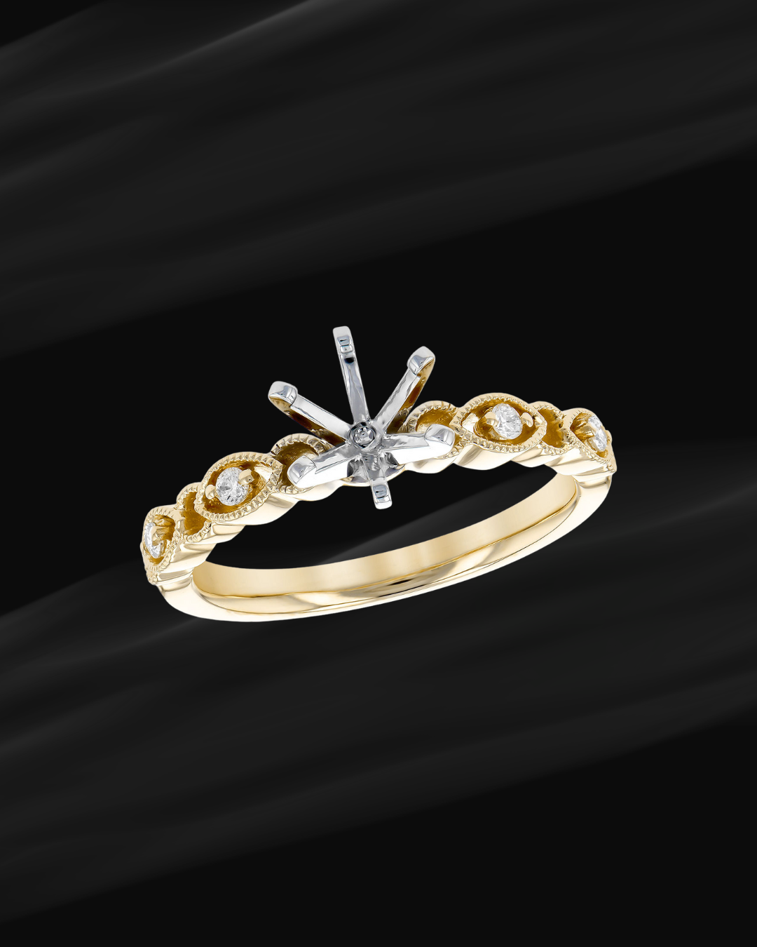 14K Yellow Gold Semi Mount Ring