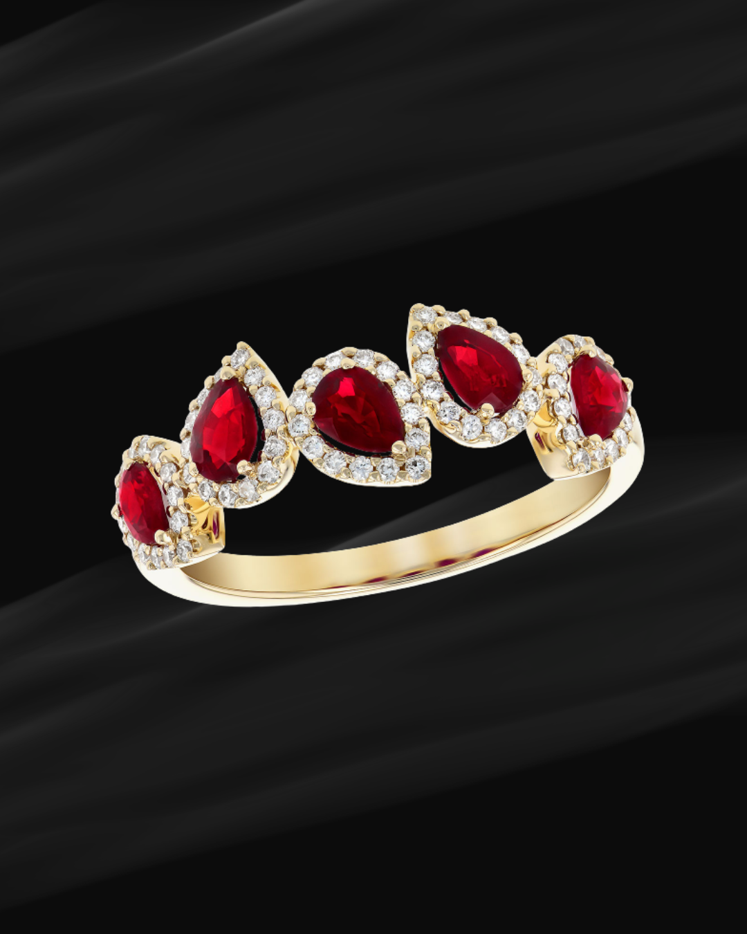 14K Yellow Gold Ruby and Diamond Ring