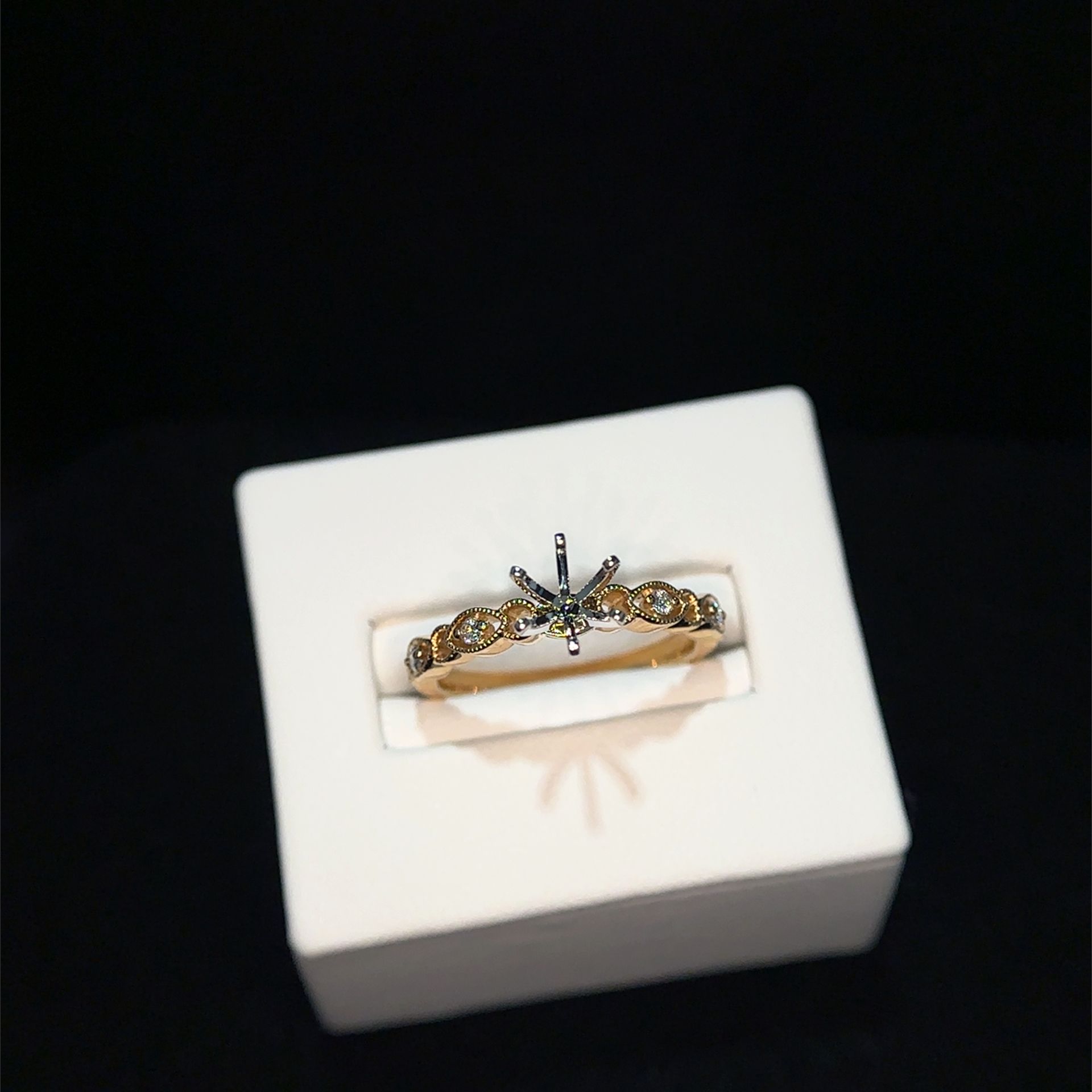 14K Yellow Gold Semi Mount Ring