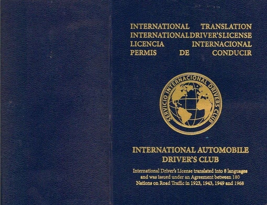 A blue book titled international automobile driver 's club