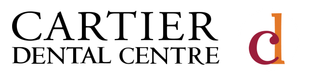 Cartier Dental Centre logo in black with a red lowercase 