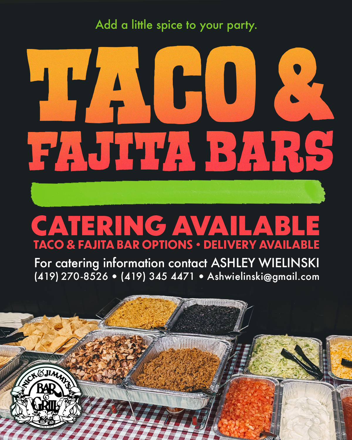 Taco and Fajita Bar Catering at Nick & Jimmy's - Toledo, Ohio