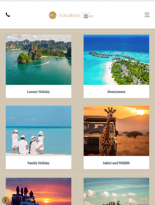 Website built by digital optimus with images of holiday destinations