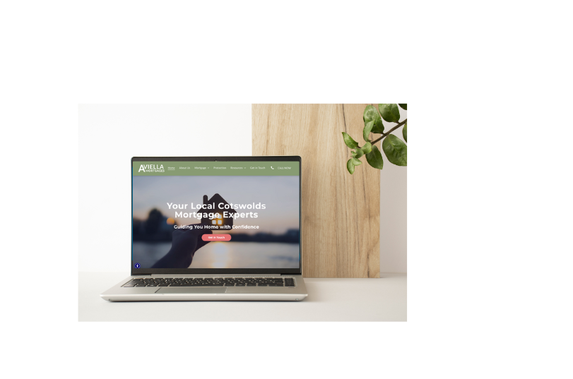 Website showing the home page of Aviella Mortgages 