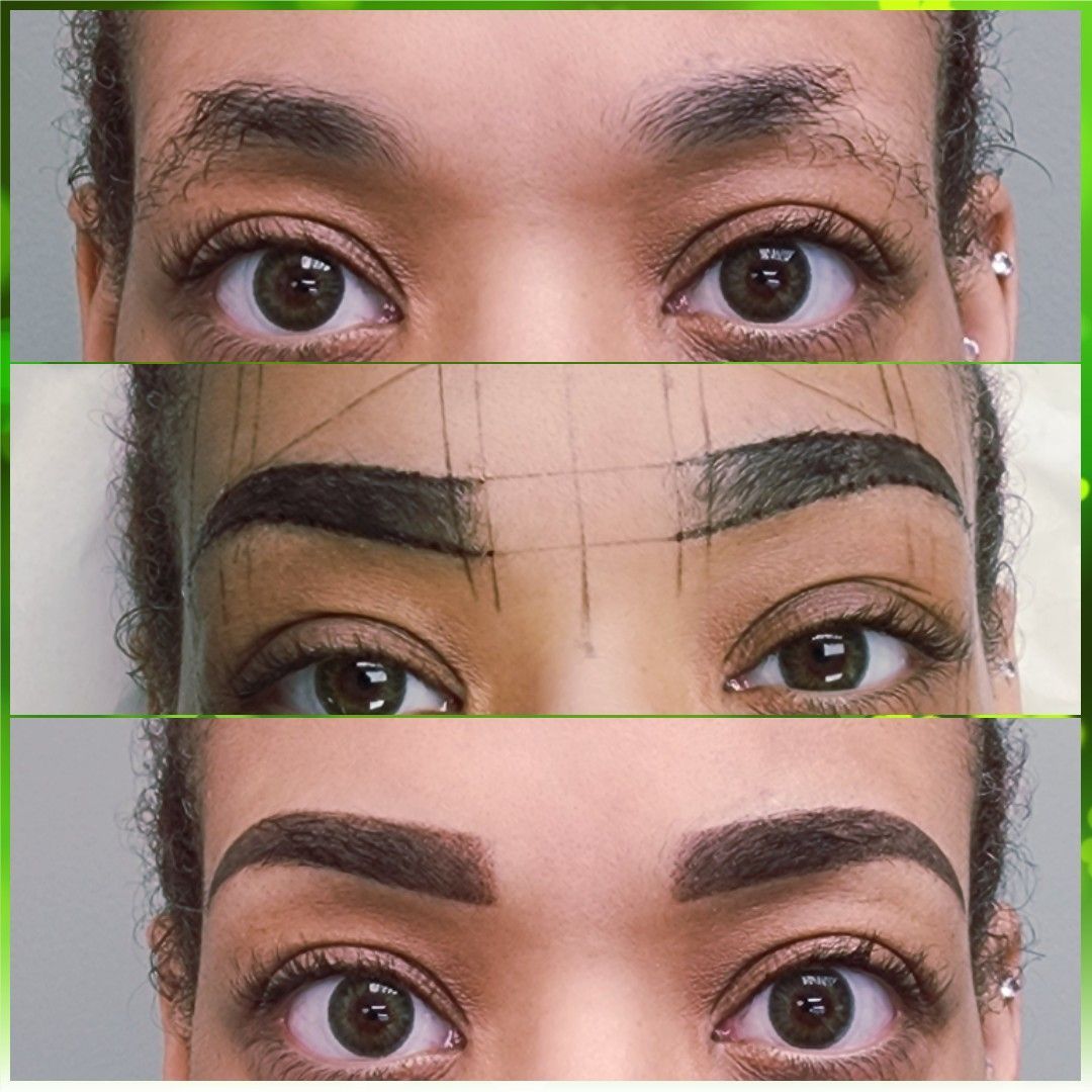A progression of eyebrow transformation