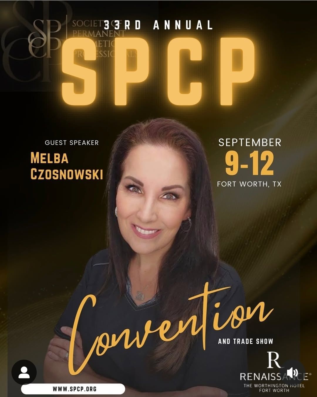 Poster advertising the SPCP 33rd Annual Convention in Fort Worth, TX,