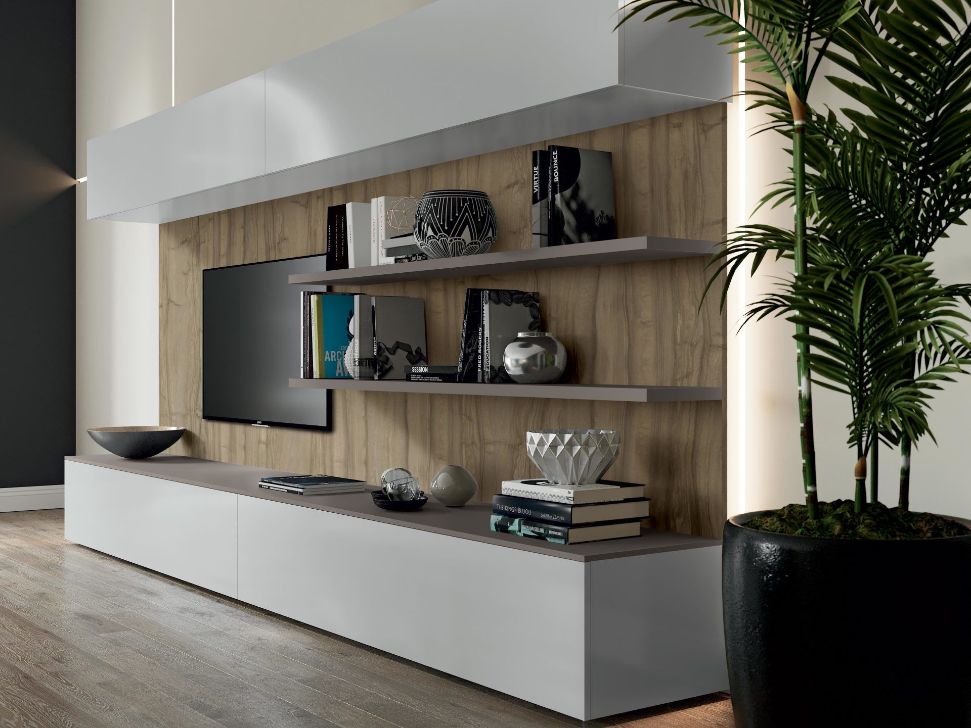 contemporary bookshelf and tv unit