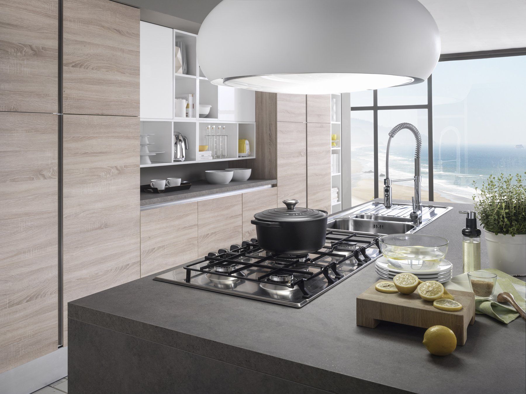 Michelle Miam RUSTIC WHITE-modern oak kitchen