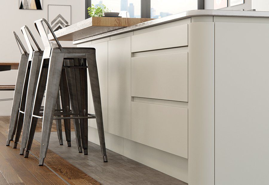 Strada matte painted porcelain kitchen island