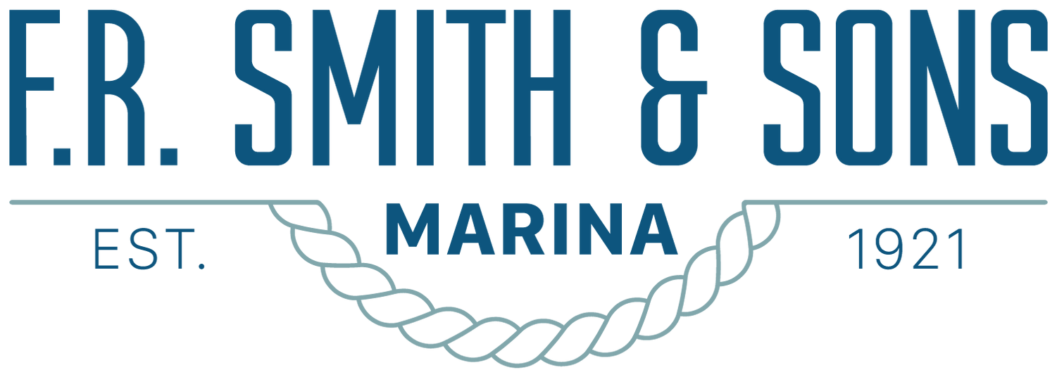 Logo for F.R. Smith & Sons Marina, with text, a rope design, and the year 1921.