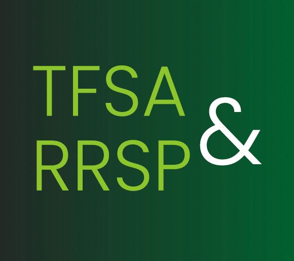 A green background with the words tfsa & rrsp on it