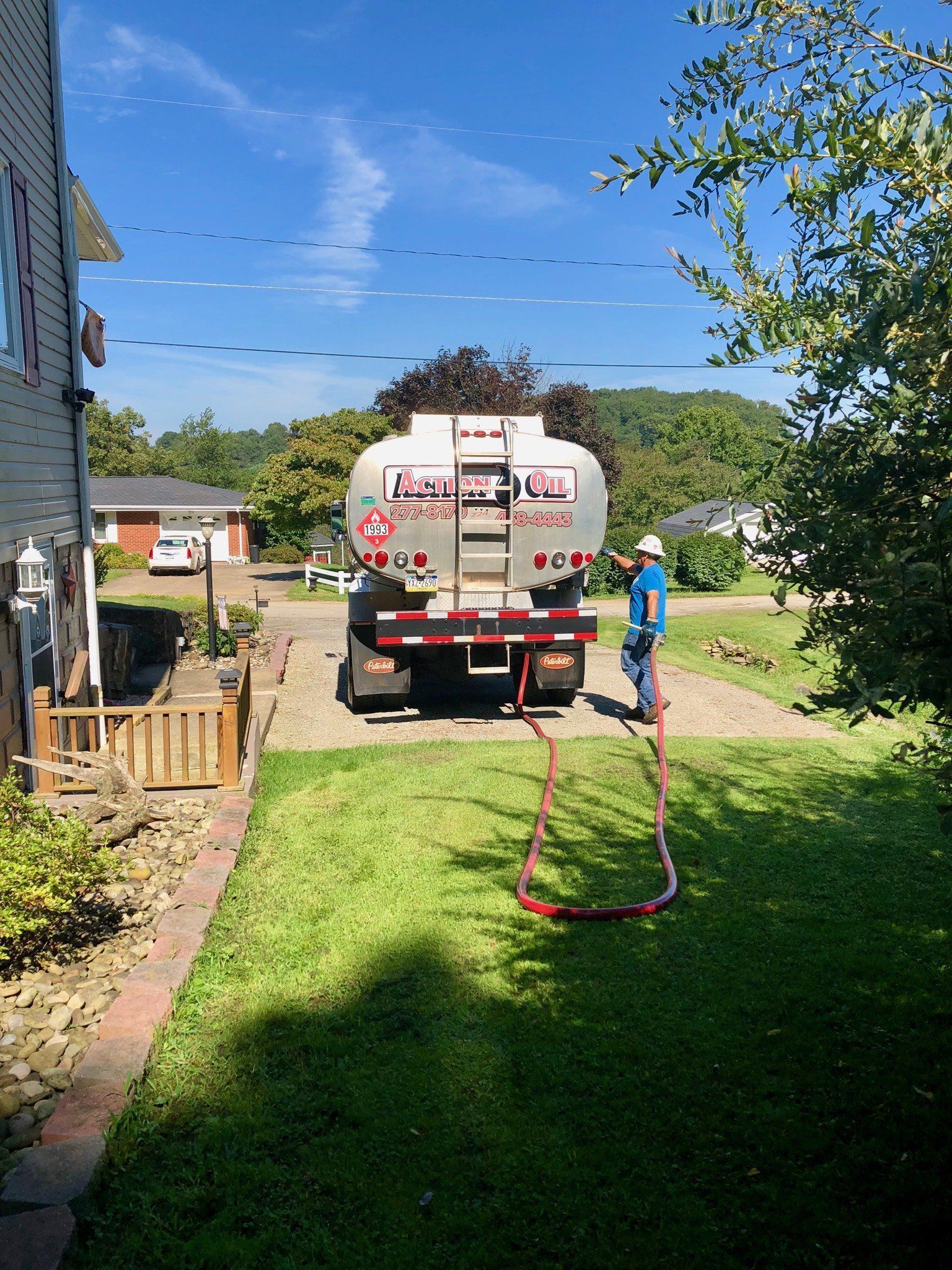 A Fuel Truck Parked In A Driveway — Dunbar, PA — Action Oil