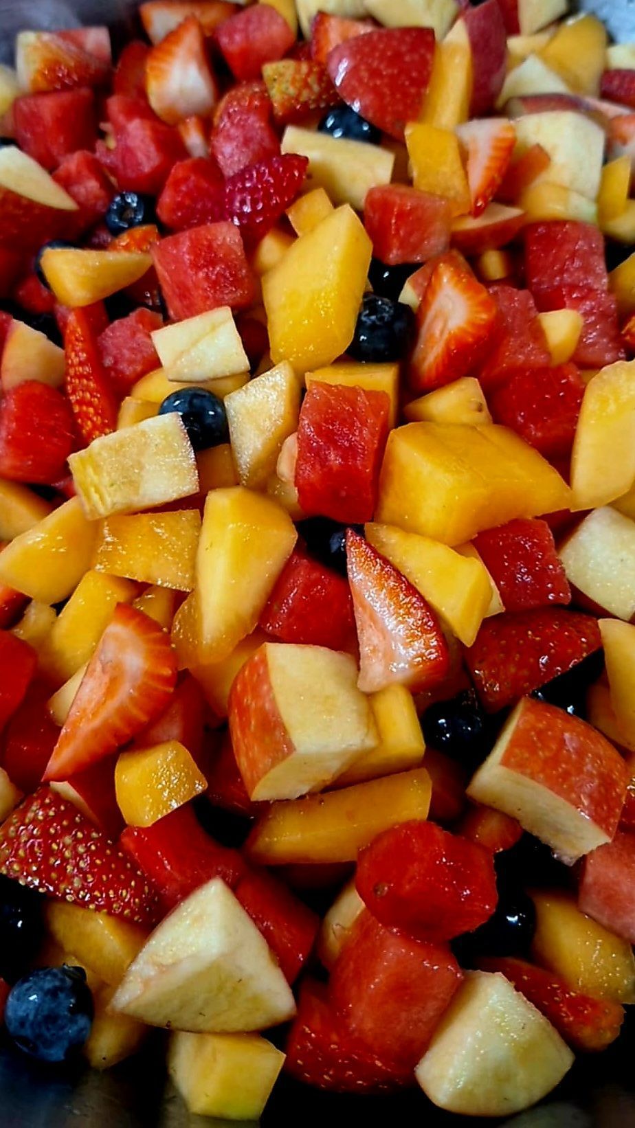 Diced Fruit Salad: Strawberries, Mango, Apples, and Blueberries — Mels Catering in Julia Creek, QLD