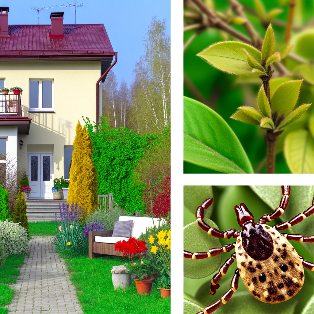 Maison avec jardin et coche sur la feuille.