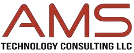 Logo of AMS Technology Consulting LLC in red and black.
