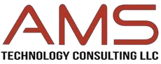 Logo of AMS Technology Consulting LLC in red and black.