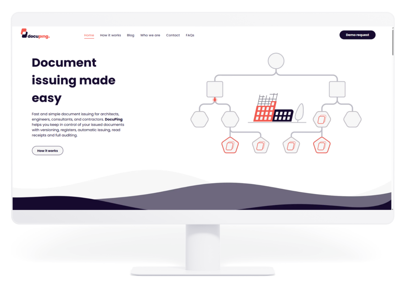 A desktop monitor showing a Certopus landing page with the text