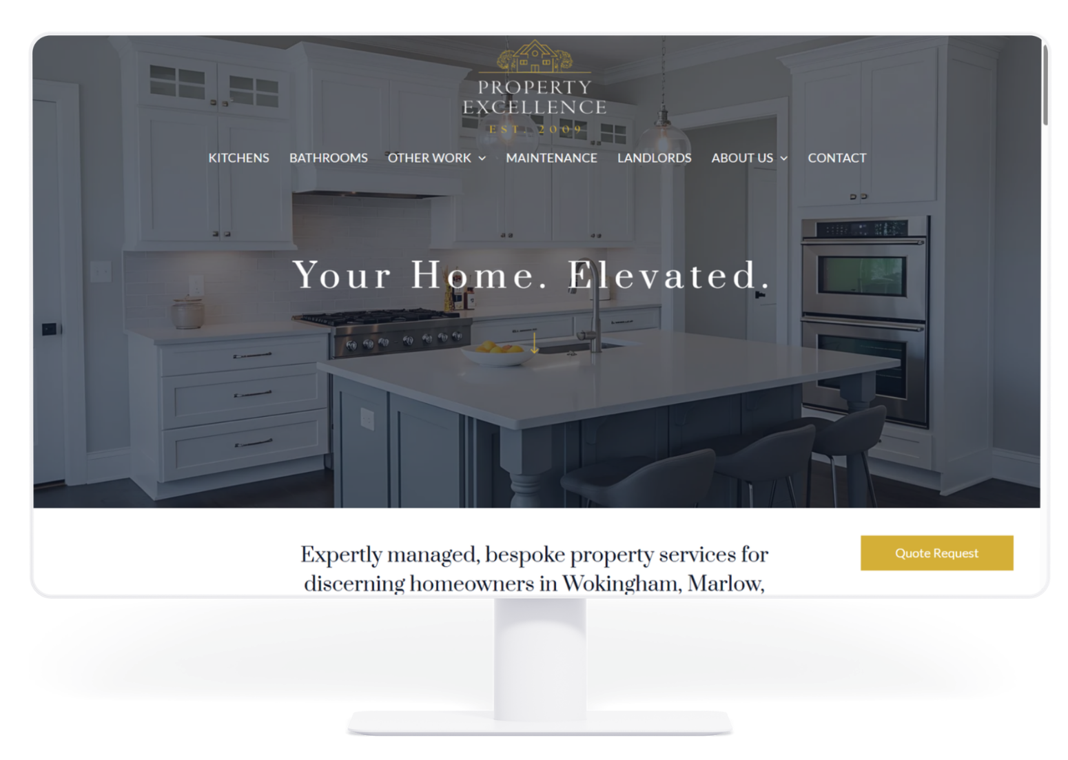 A desktop monitor displaying a