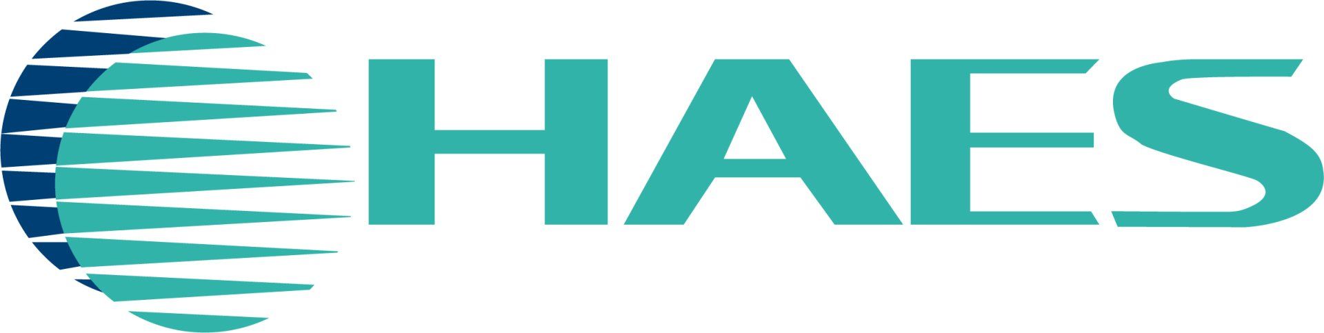 The haes logo is a blue and white logo with a circle in the middle.