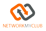 The logo for networkmyclub has two arrows pointing in opposite directions.