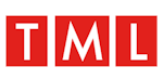 The letters "TML" in white, each inside an individual red square, arranged horizontally against a white background.