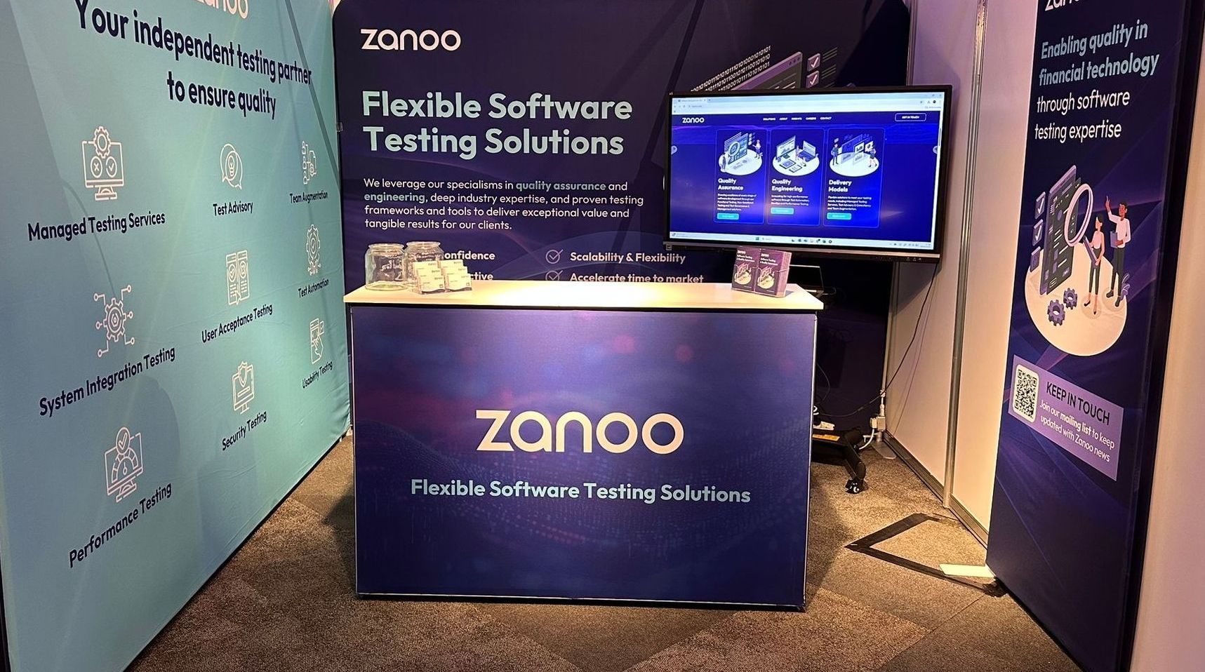 A booth for zanoo flexible software testing solutions