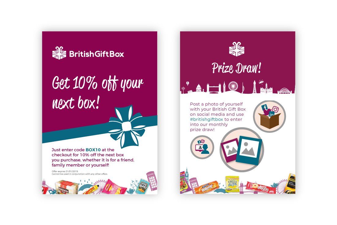 a couple of flyers that say `` get 10 % off your next box '' .