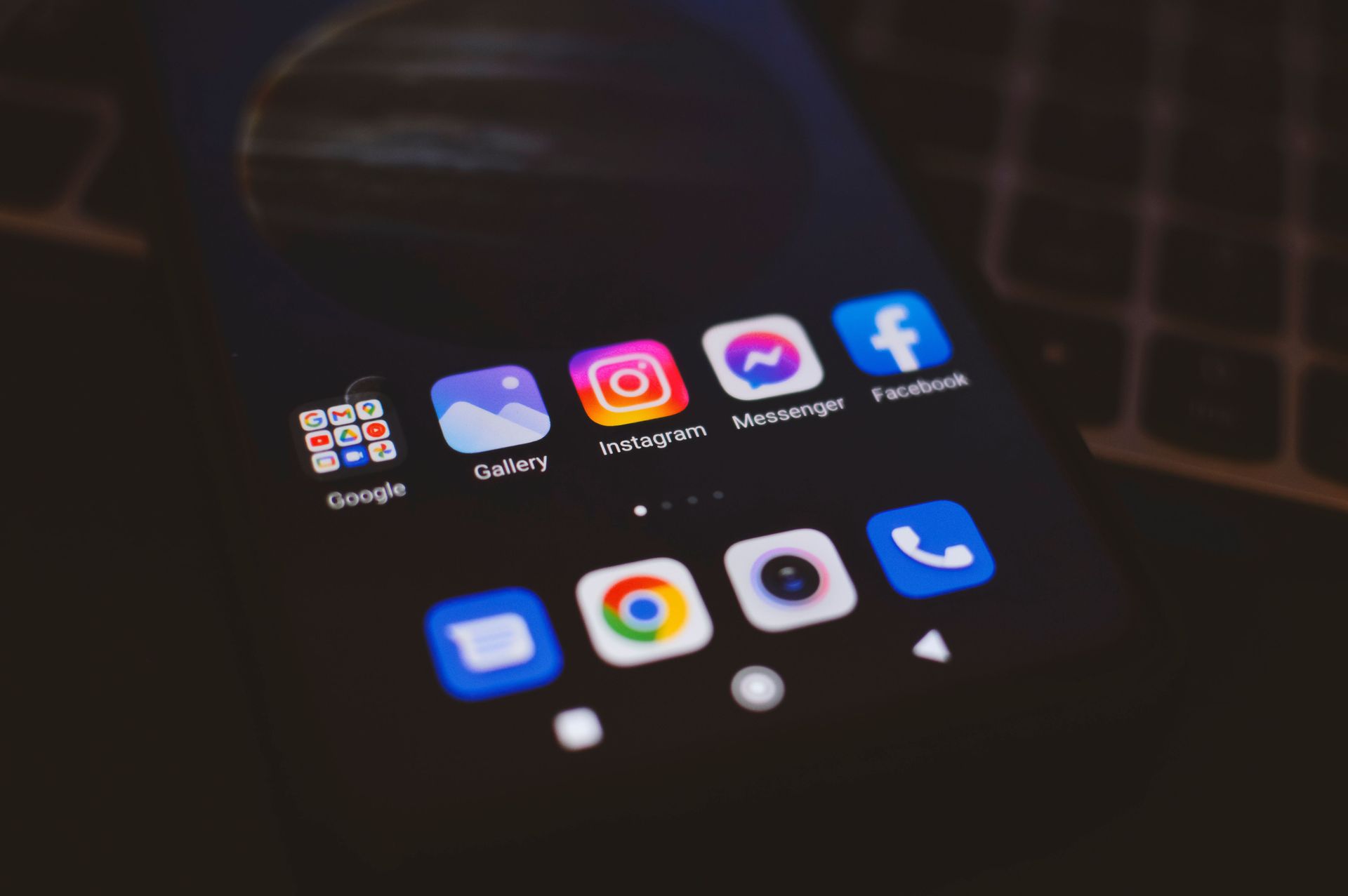 Close-up of a smartphone screen showing a folder titled 