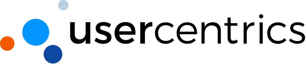 A logo for usercentrics with blue and orange circles