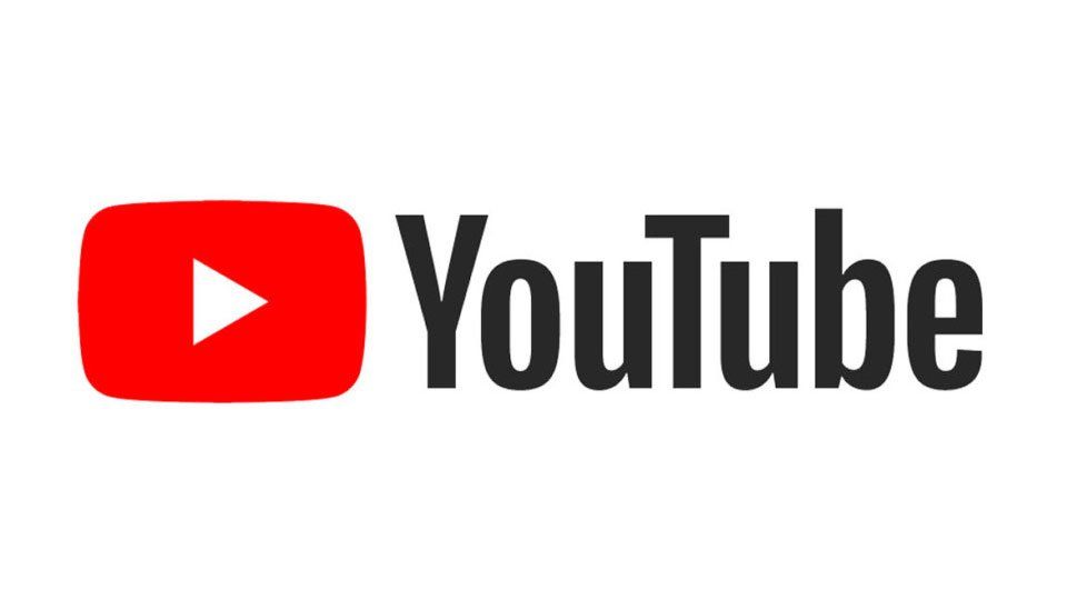 The youtube logo is red and black and has a play button.