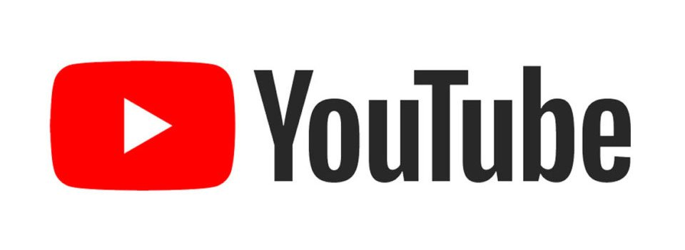 The youtube logo is red and black with a play button.